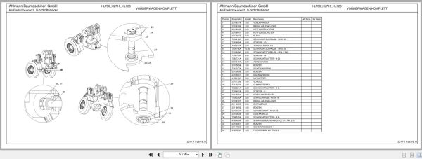 Ahlmann Loader AX700 AX850 AX1000 Parts Catalog 2