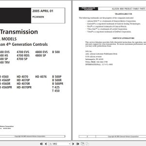 Alliso Transmission 4000 Series Parts Catalog PC2456 1