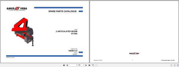 Amco Veba Articulated Boom 811NG Parts Manual 1