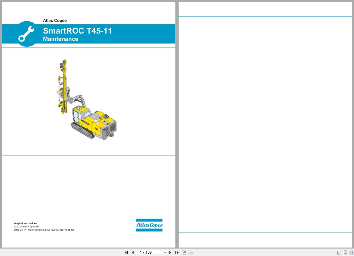 Atlas Copco Drill Rigs SmartROC T45­11 Maintenance Manual 1