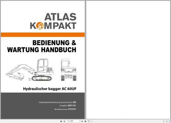 Atlas Crawler Hydraulic Excavator AC60UF Operation and Maintenance Manual 1