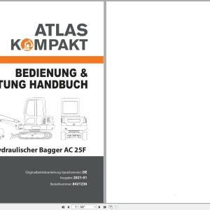 Atlas Hydraulic Excavator AC 25F Operation and Maintenance Manual 1