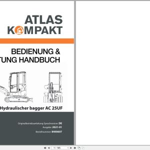 Atlas Hydraulic Excavator AC 25UF Operation and Maintenance Manual 1