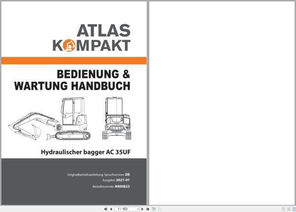 Atlas Hydraulic Excavator AC 35UF Operation and Maintenance Manual 1