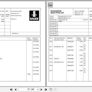 Bauer Drill Rig BG 18 H Parts Manual 2