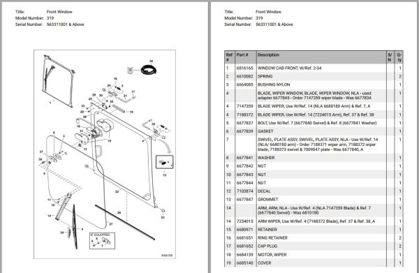 Bobcat Excavator 319 Parts Catalog 2