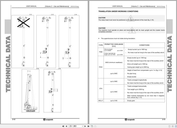 Casagrande Diaphragm Wall Equipment B125 User Manual 2
