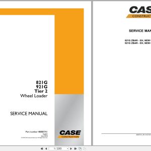 Case Wheel Loader 821G 921G Tier 2 Service manual 1