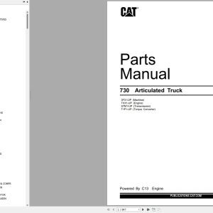 Caterpillar Articulated Truck 730 Part Manual M0090395 00 2018 1