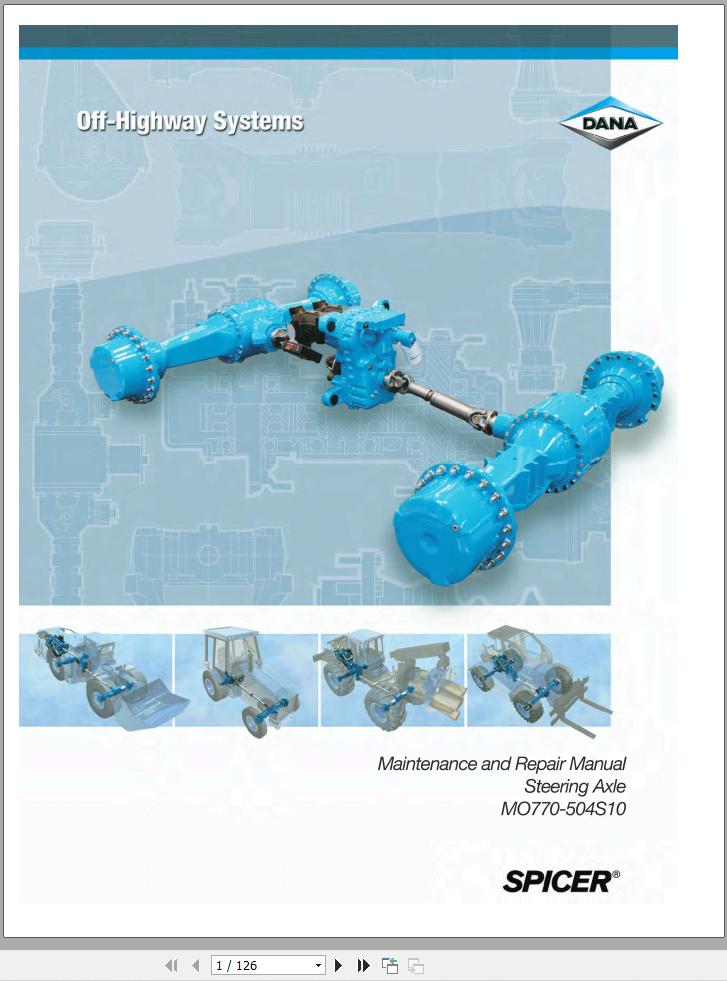 Dana Steering Axle MO770 504S10 Maintenance and Repair Manual 1