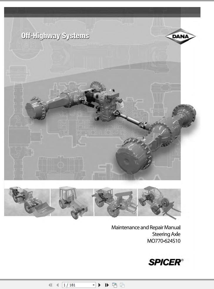 Dana Steering Axle MO770 624S10 Maintenance and Repair Manual 1
