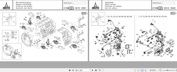 Deutz Engine TD3.6 L4 TCD3.6 L4 Spare Parts Catalog DE EN FR ES 2