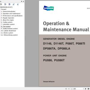 Doosan Engine D1146 PU086 Operation and Maintenance Manual 950106 01417 1
