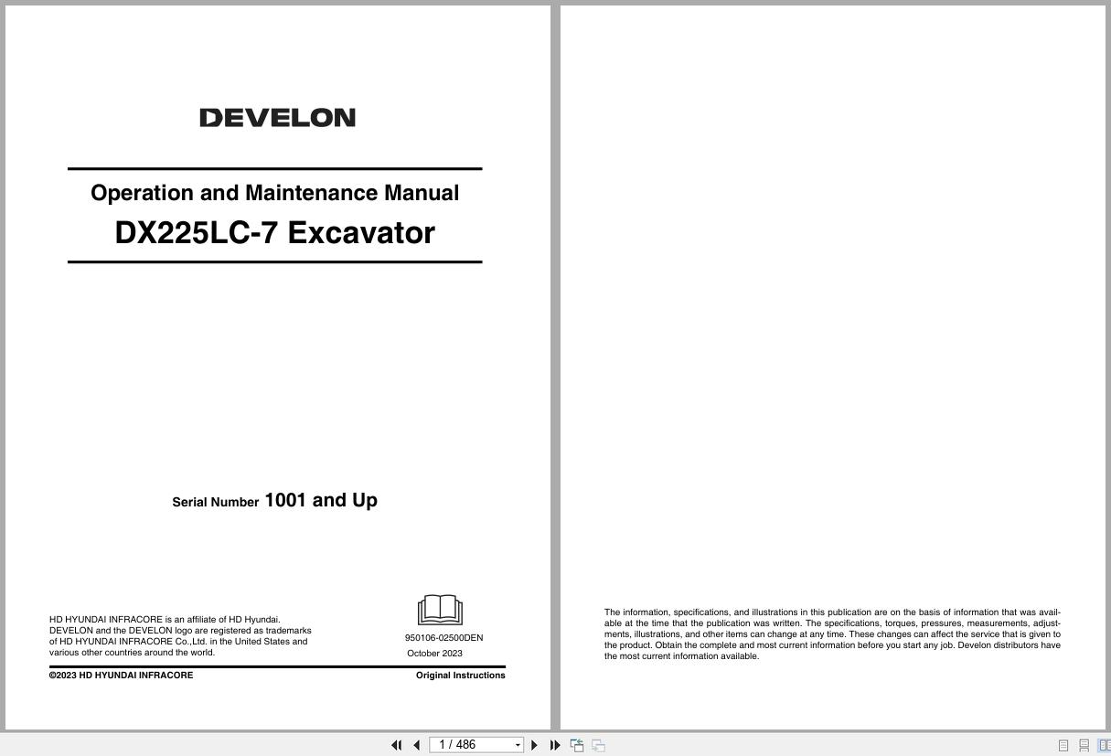 Doosan Excavator DX225LC 7 Operation and Maintenance Manual 1