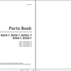 Doosan Forklift B22X 7 B25X 7 B25XL 7 B30X 7 B35X 7 Parts Book 1