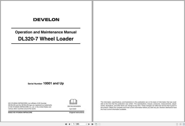 Doosan Wheel Loader DL320 7 Operation and Maintenance Manual 1
