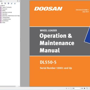 Doosan Wheel Loader DL550 5 Operation and Maintenance Manual 950106 01245NA 1 2014 1