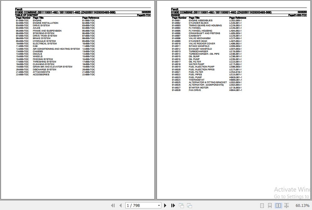 Fendt Combine 5180E Parts Catalog 3906256 03.2019 1
