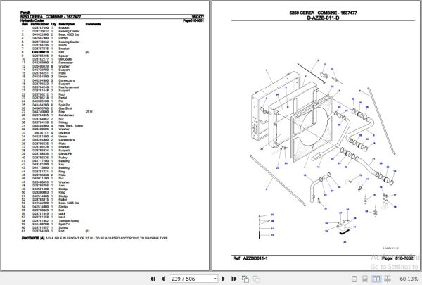 Fendt Combine 5250 CEREA Parts Catalog 1637477 07.2005 3