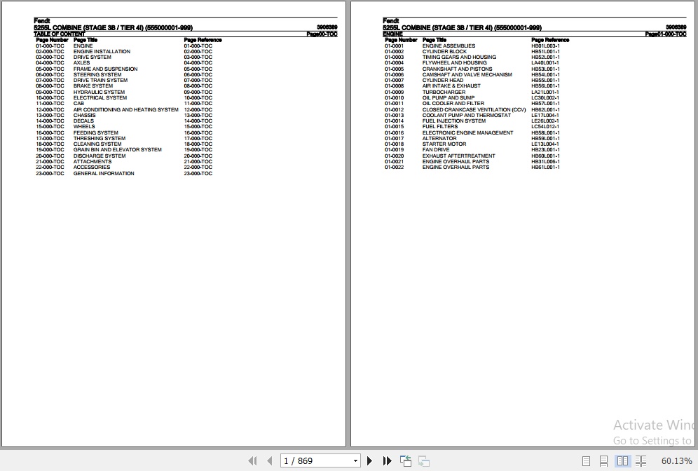 Fendt Combine 5255L Parts Catalog 3906389 03.2019 1