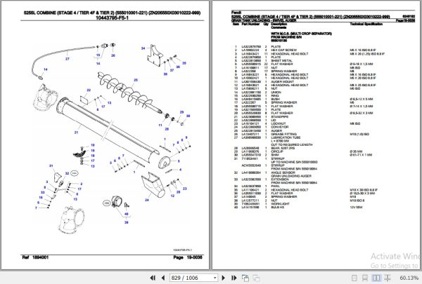Fendt Combine 5255L Parts Catalog 6246182 03.2019 3