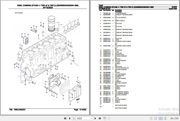 Fendt Combine 5255L Parts Catalog 6246522 07.2019 2