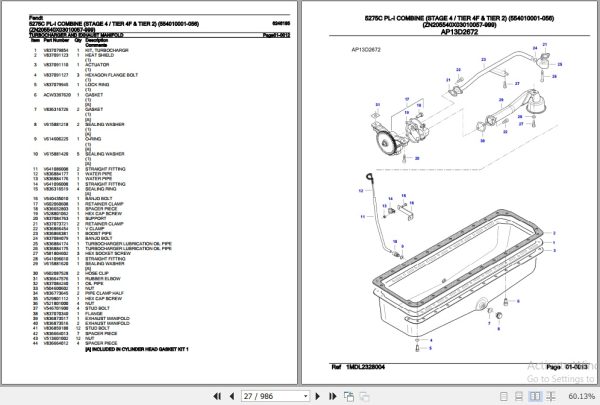 Fendt Combine 5275C PL I Parts Catalog 6246185 07.2020 3