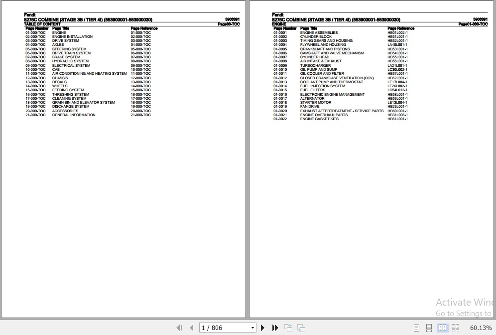 Fendt Combine 5275C Parts Catalog 3906391 06.2020 1