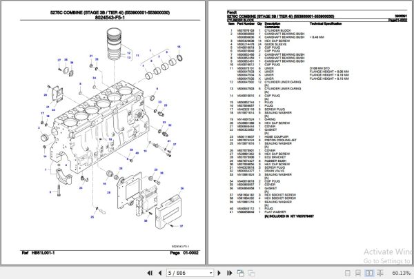 Fendt Combine 5275C Parts Catalog 3906391 06.2020 2