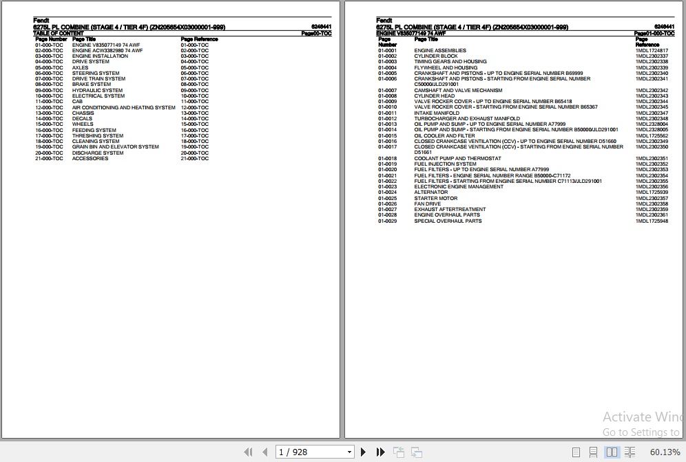 Fendt Combine 6275L PL Parts Catalog 6246441 09.2019 1