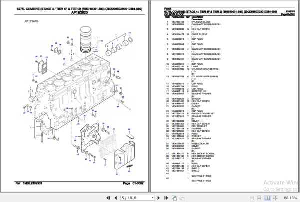 Fendt Combine 6275L Parts Catalog 6246183 03.2019 2