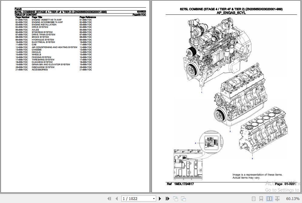 Fendt Combine 6275L Parts Catalog 6246523 09.2019 1