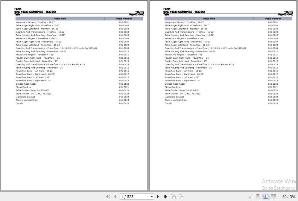 Fendt Combine 6300 6330 Parts Catalog 1637412 04.2003 1