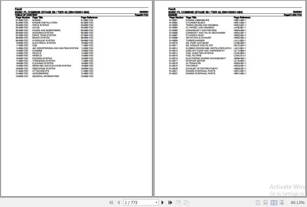 Fendt Combine 6335C PL Parts Catalog 3906394 03.2019 1