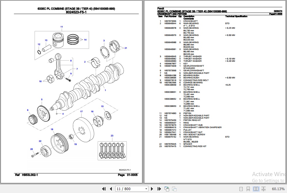 Fendt Combine 6335C PL Parts Catalog 3906474 03.2019 2