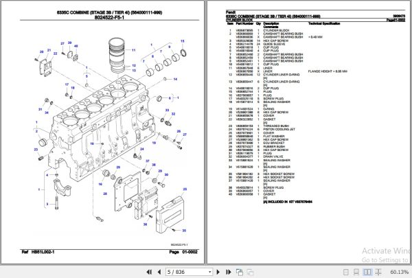 Fendt Combine 6335C Parts Catalog 3906473 08.2020 2