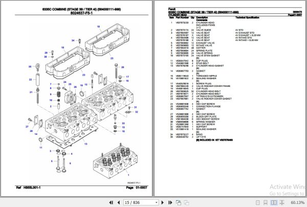 Fendt Combine 6335C Parts Catalog 3906473 08.2020 3