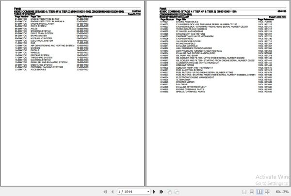Fendt Combine 6335C Parts Catalog 6246186 08.2020 1