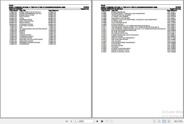 Fendt Combine 6335C Parts Catalog 6246526 08.2020 1