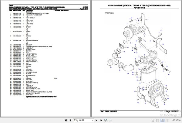 Fendt Combine 6335C Parts Catalog 6246526 08.2020 3