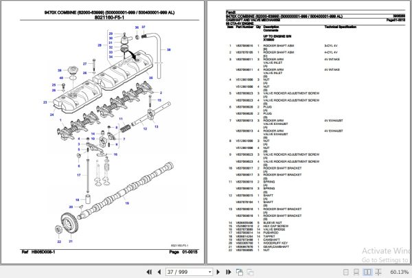 Fendt Combine 9470X Parts Catalog 3906268 05.2020 3