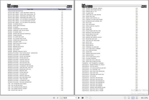 Fendt Combine 9480 R Parts Catalog 79035276 08.2011 1