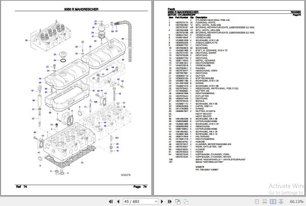 Fendt Combine Harvester 9350 R Parts Catalog 79033852 04.2010 DE 3