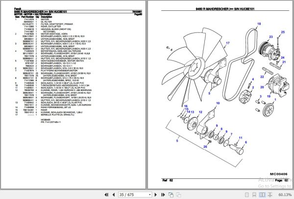 Fendt Combine Harvester 9460 R Parts Catalog 79033851 07.2011 DE 2