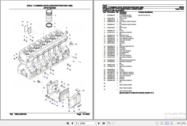 Fendt Combine Ideal 7 Parts Catalog 652238 2018 2