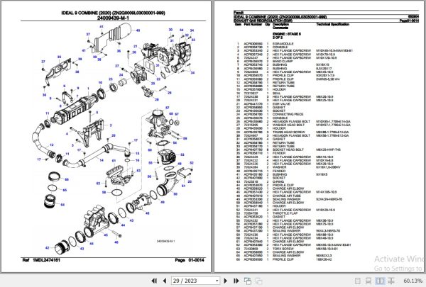 Fendt Combine Ideal 9 Parts Catalog 652904 2020 2