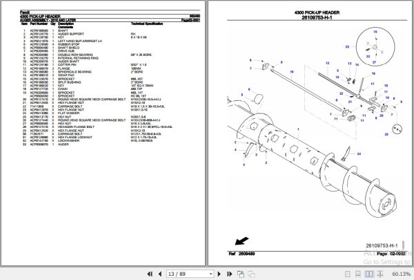 Fendt Combine Pick Up Header 4300 Parts Catalog 652450 10.2020 3