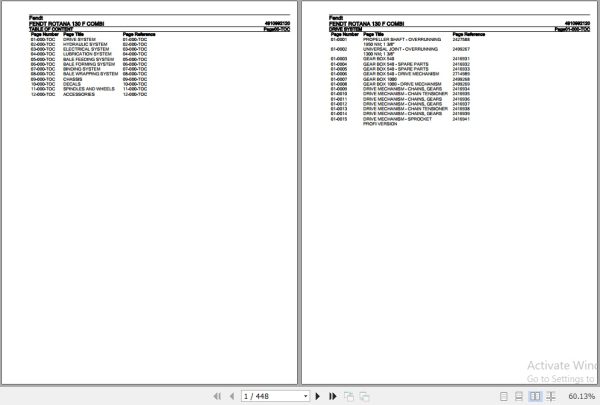 Fendt Fixed Chamber Baler Rotana 130 F COMBI Parts Catalog 4910992120 10.2020 1