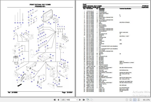 Fendt Fixed Chamber Baler Rotana 130 F COMBI Parts Catalog 4910992120 10.2020 2