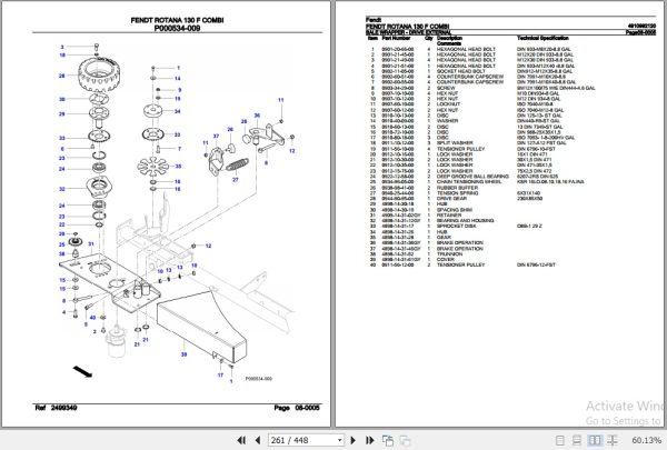 Fendt Fixed Chamber Baler Rotana 130 F COMBI Parts Catalog 4910992120 10.2020 3
